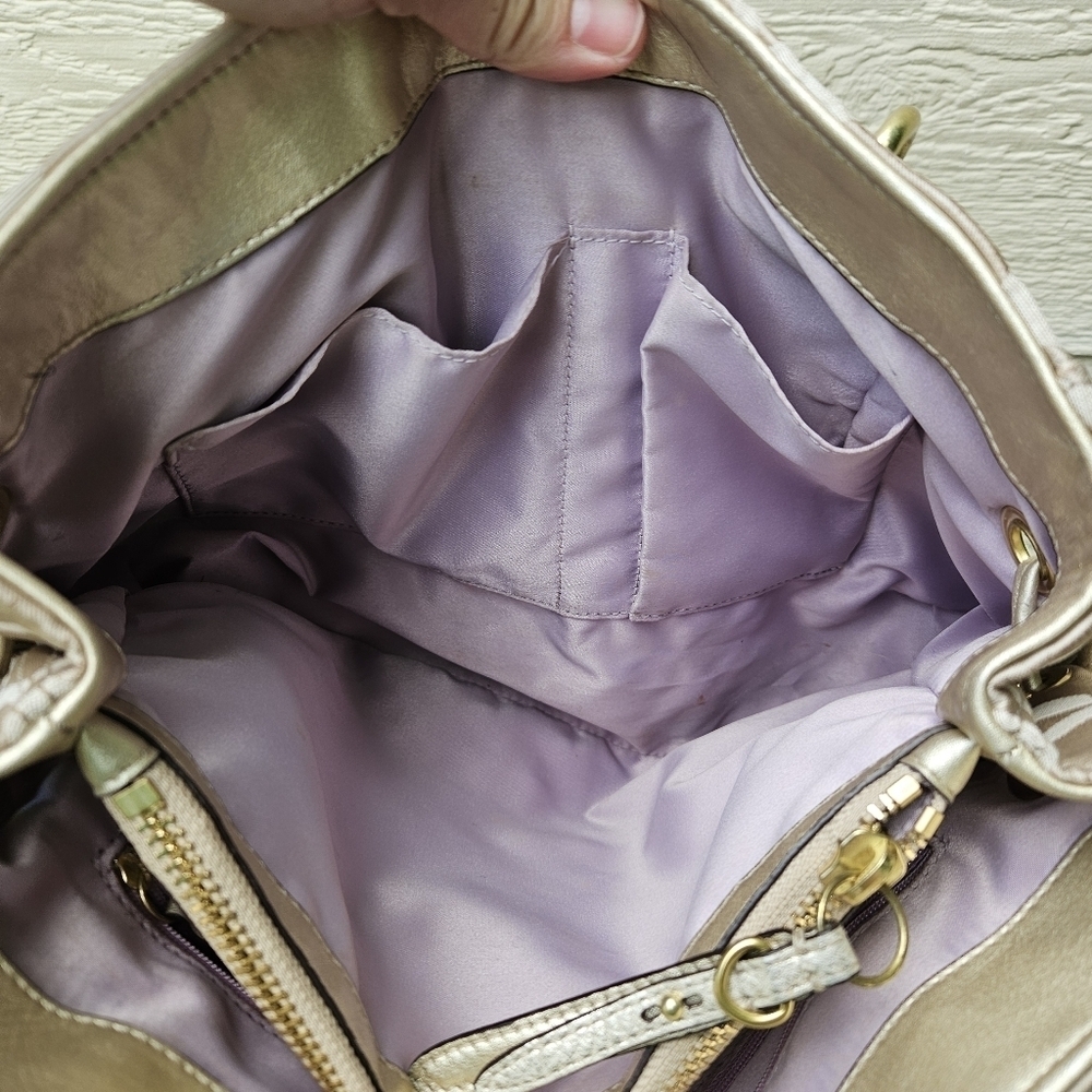Coach Colette Signature C canvas bag tan gold - Picture 11 of 14